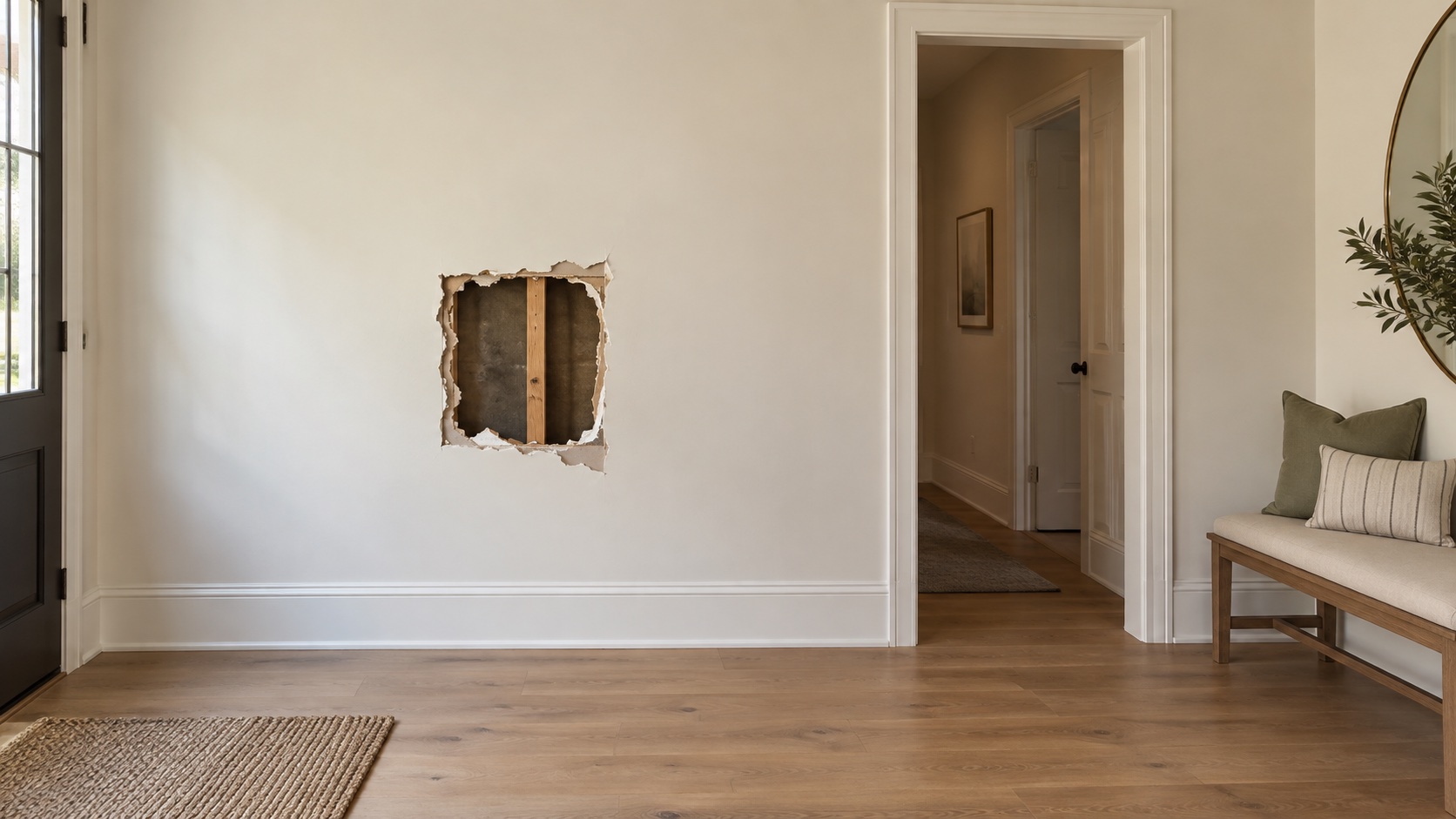 Drywall repair study — before concept